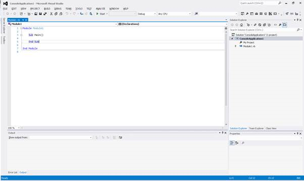 Visual Studio IDE Work Space